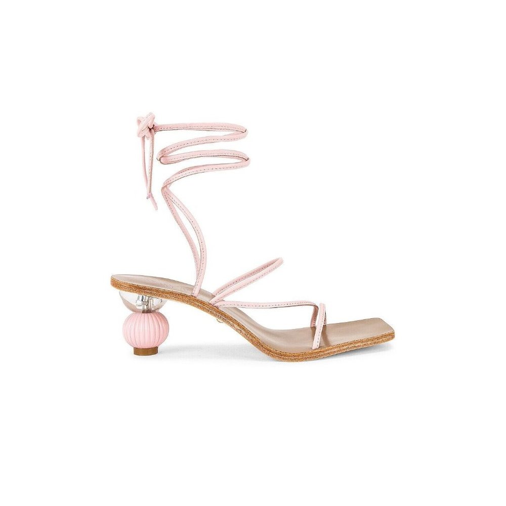RAYE Sabina Heels Blush Pink Ankle Tie Wrap